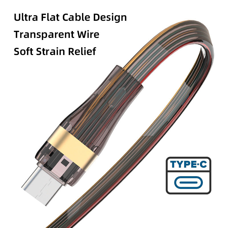UC-003-FL-1.0M 1m USB-C to USB-C Flat Power Cable USB2.0 65W Fast Charge Laptop Tablet Phone Data Cable UC-003-FL-1.0M 1m USB-C to USB-C Flat Power Cable USB2.0 65W Fast Charge Laptop Tablet Phone Data Cable